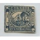 ARGENTINA 1859 GJ 11A BARQUITO ESTAMPILLA NUEVA CON INFIMO ADELGAZAMIENTO DE BUEN FRENTE VARIEDAD COLOR AZUL OSCURO U$ 220